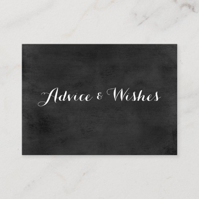 Advice & Wishes Wedding Cards | Chalkboard (Front)