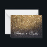 Advice & Wishes Wedding Cards - Gold Lit Nite<br><div class="desc">Glitter Lit Nite Cards for wedding guests to leave advice and wishes,  change background color and text to suit your occasion. Place on a table at the reception.</div>