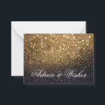 Advice & Wishes Wedding Cards - Gold Lit Nite<br><div class="desc">Glitter Lit Nite Cards for wedding guests to leave advice and wishes,  change background color and text to suit your occasion. Place on a table at the reception.</div>