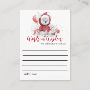 Advice Words Wisdom Santa Baby Shower Bear  Enclosure Card