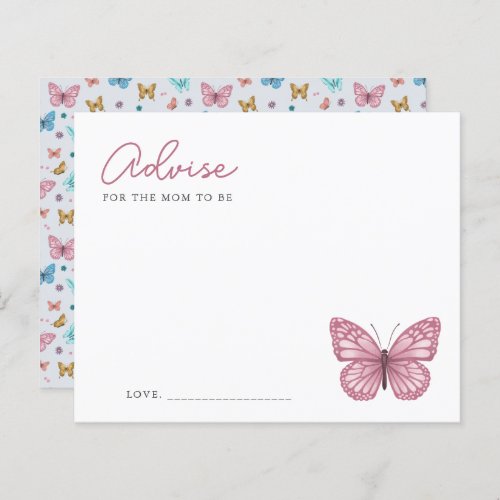 Advise For Mom To Be Butterfly Baby Shower