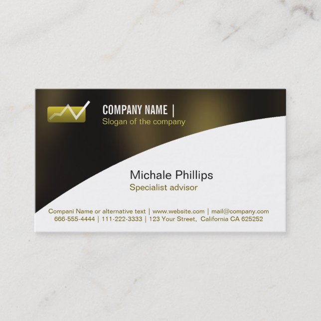 ADVISER IN STOCK MARKET VALUES BLACK ELEGANT BUSINESS CARD (Front)