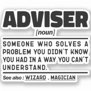 Adviser Noun Definition Retirement Funny Sticker