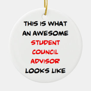 advisor student council, awesome ceramic ornament