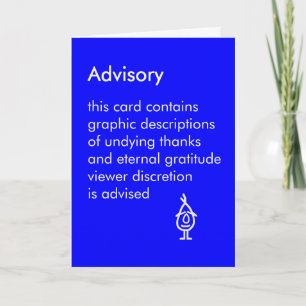 Advisory - a funny thank you poem (and advisory) card