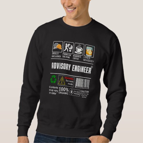 Advisory Engineer Label Skills Solving Coffee Whis Sweatshirt