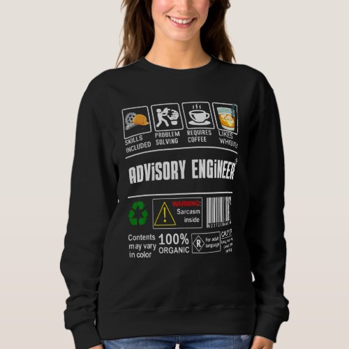 Advisory Engineer Label Skills Solving Coffee Whis Sweatshirt