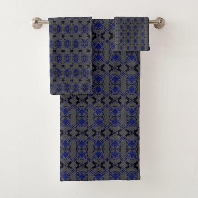 Advocacy Lawyer Blue Black Grey Gavel Bath Towels (Insitu)