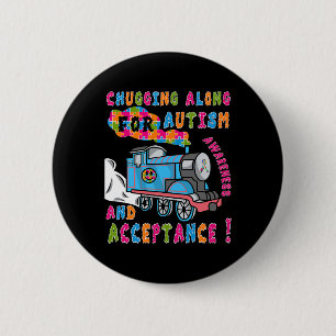 Advocate Acceptance Train Puzzle Cool Autism Aware Button