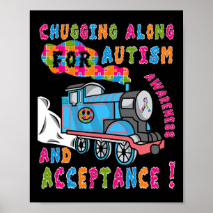Advocate Acceptance Train Puzzle Cool Autism Aware Poster