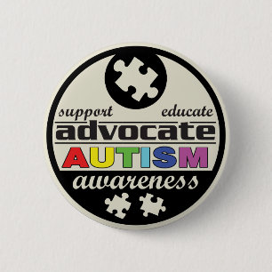 Advocate Autism Awareness Pinback Button