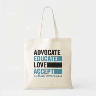 Advocate Educate Love Accept Autism Awareness Gift Tote Bag