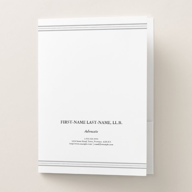 Advocate / Lawyer / Attorney Pocket Folder (Front)