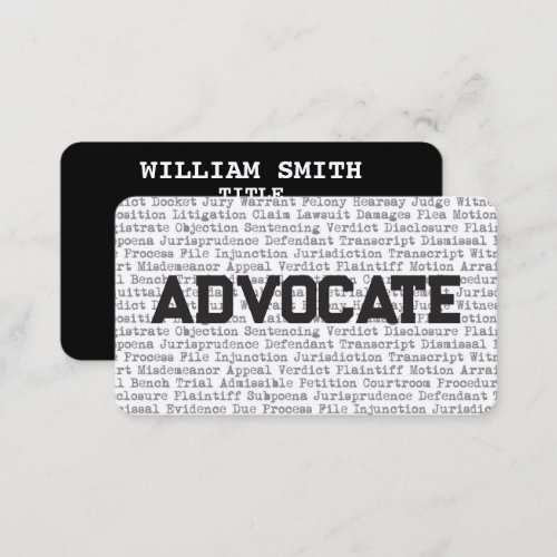 Advocate Legal Words Business Card