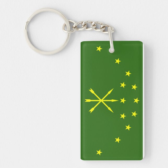 Adygea flag russia country republic region keychain (Front)