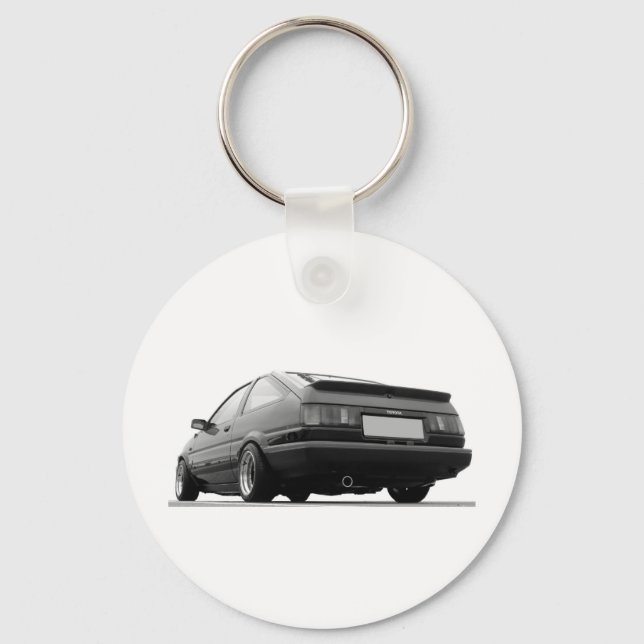 AE86 Black & White Keychain (Front)