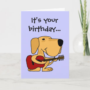 AE- Dog Playing Guitar Happy Birthday Card