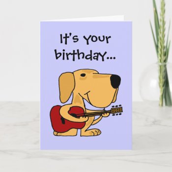 Ae- Dog Playing Guitar Happy Birthday Card by Petspower at Zazzle