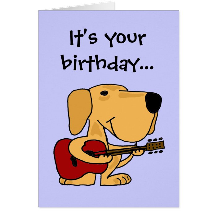 AE  Dog Playing Guitar Happy Birthday Card