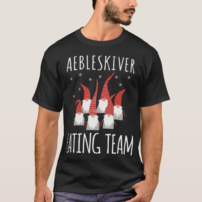 Aebleskiver Eating Team Gnomes Funny Aebleskiver L T-Shirt (Front)