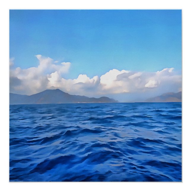 Aegean Blue Marmaris Turquoise Coast Painting Poster (Front)
