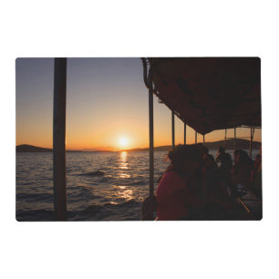 Aegean lifestyle on boat at sunset in summer placemat