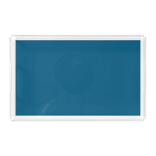 Aegean Sea Blue Solid Color Print Acrylic Tray