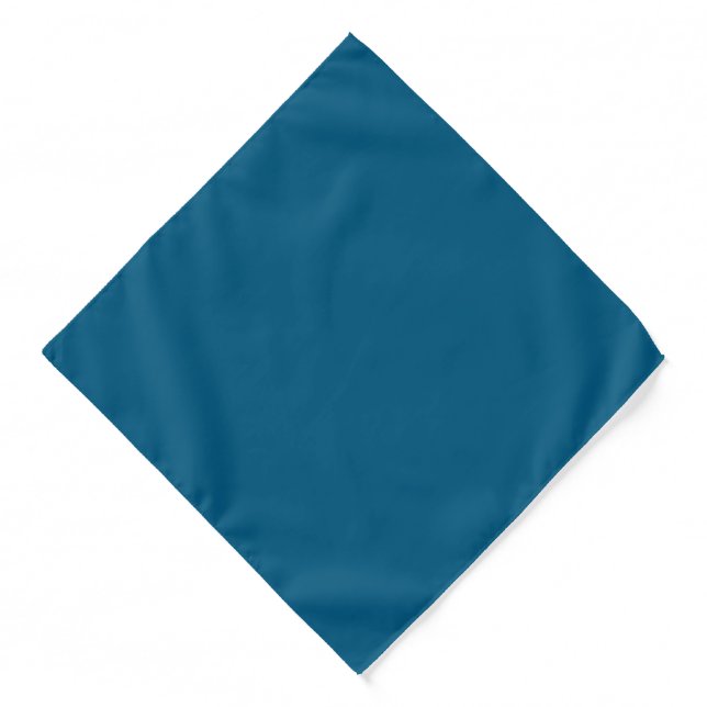 Aegean Sea Blue Solid Color Print Bandana (Front)