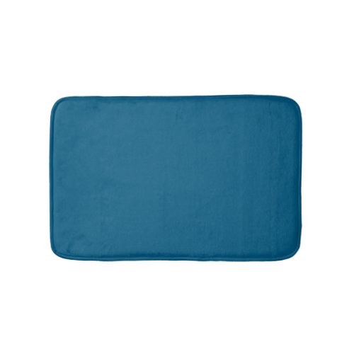 Aegean Sea Blue Solid Color Print Bath Mat