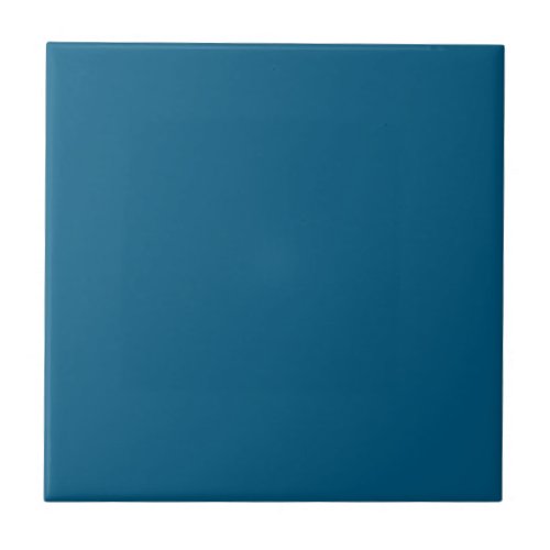 Aegean Sea Blue Solid Color Print Ceramic Tile