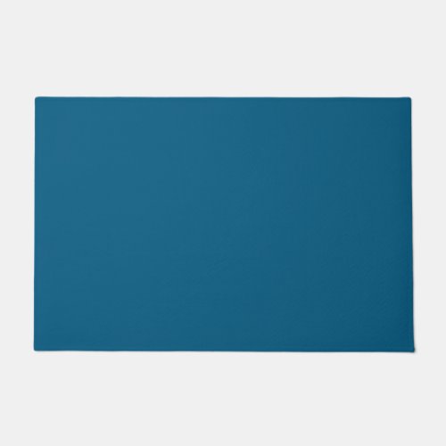 Aegean Sea Blue Solid Color Print Doormat