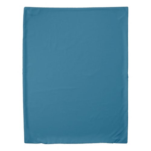 Aegean Sea Blue Solid Color Print Duvet Cover