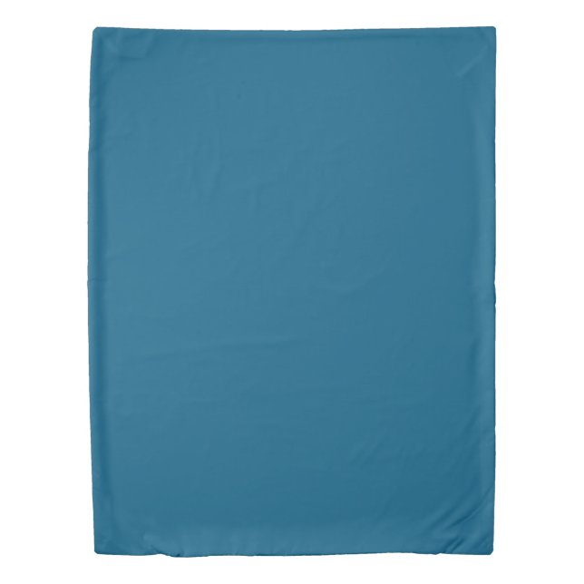 Aegean Sea Blue Solid Color Print Duvet Cover (Front)