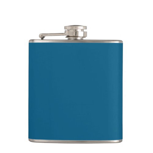 Aegean Sea Blue Solid Color Print Flask
