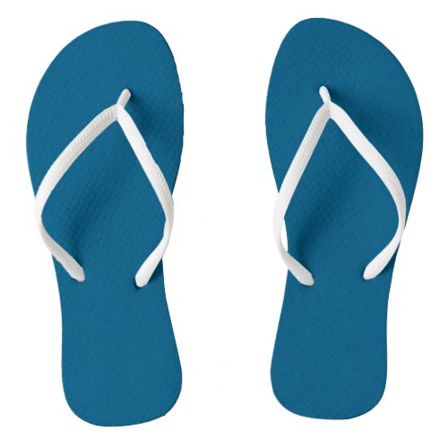 Aegean Sea Blue Solid Color Print Flip Flops