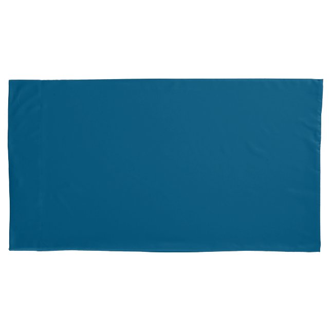 Aegean Sea Blue Solid Color Print Pillow Case (Front-Left)