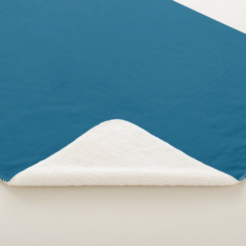 Aegean Sea Blue Solid Color Print Sherpa Blanket