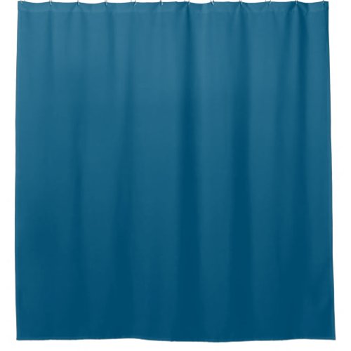 Aegean Sea Blue Solid Color Print Shower Curtain