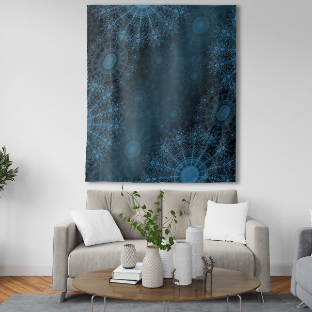 Aegean Sparkling flower art in the night sky Tapestry (Creator Uploaded)