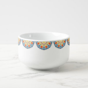 Aegean Summer Oranges And Lemons Dot Mandala Soup Mug