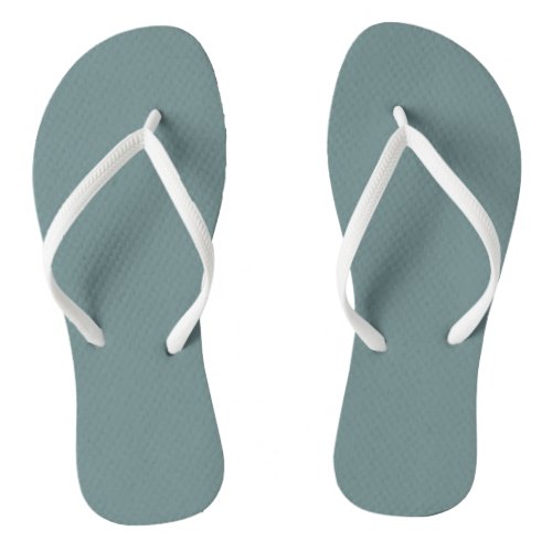 Aegean Teal Solid Color Flip Flops
