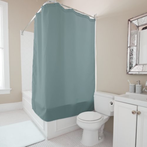 Aegean Teal Solid Color Shower Curtain