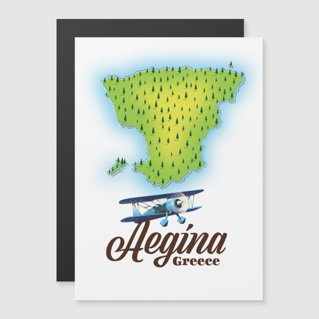 Aegina Greece island map (Front/Back)