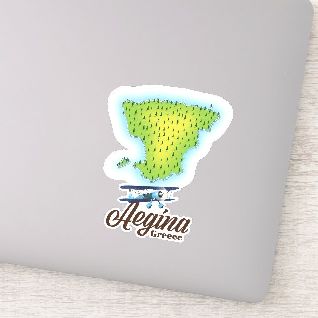 Aegina Greece island map Sticker (Detail)