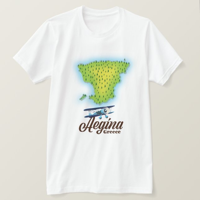 Aegina Greece island map T-Shirt (Design Front)