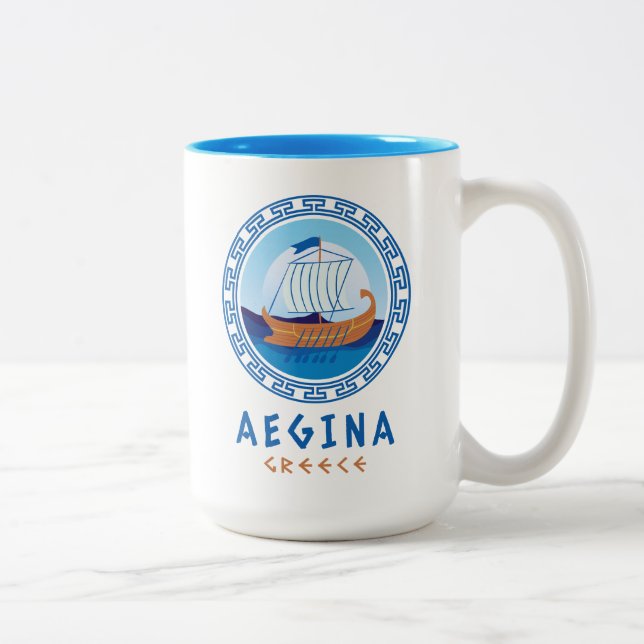 Aegina Island Two-Tone Coffee Mug (Right)