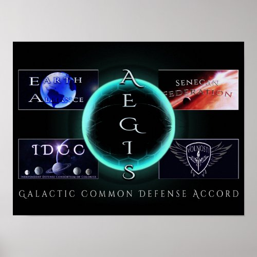 AEGIS Logo Collage 16x12 Poster