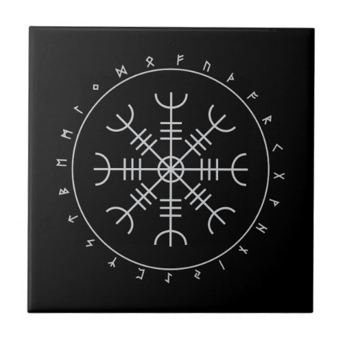 Aegishjalmr Runes Ceramic Tiles
