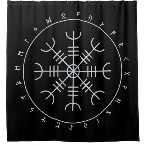 Aegishjalmr Runes Shower Curtain