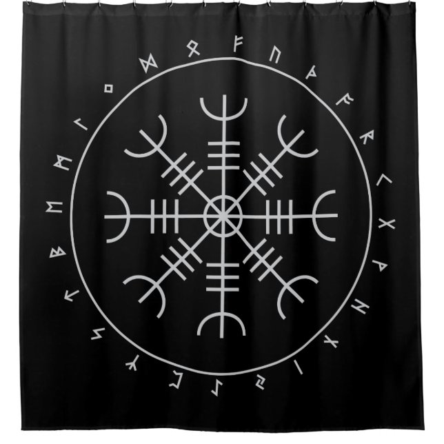 Aegishjalmr Runes Shower Curtain (Front)
